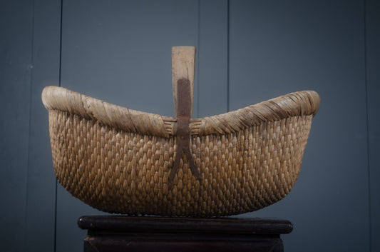 antique chinese rice basket
