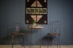 mid century tapestry, Peruvian wall hanging, vintage textile art, handwoven rug, goat tapestry, brown orange green decor, bohemian wall art, Andean textile, South American rug, mid century modern decor, woven wool wall hanging, ethnic home decor, artisan handmade rug, vintage Peruvian art, rustic boho wall decor