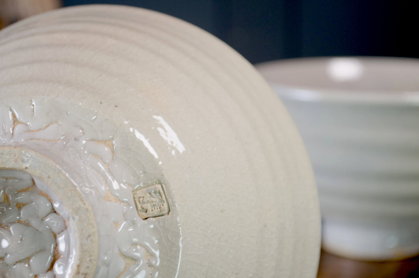 Japanese crackle glazed ramen bowl