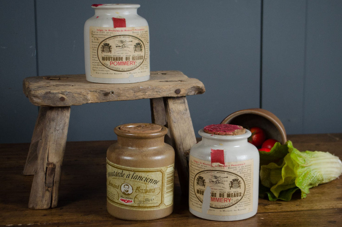 French Moutarde de Meaux Pommery mustard pot with cork lid