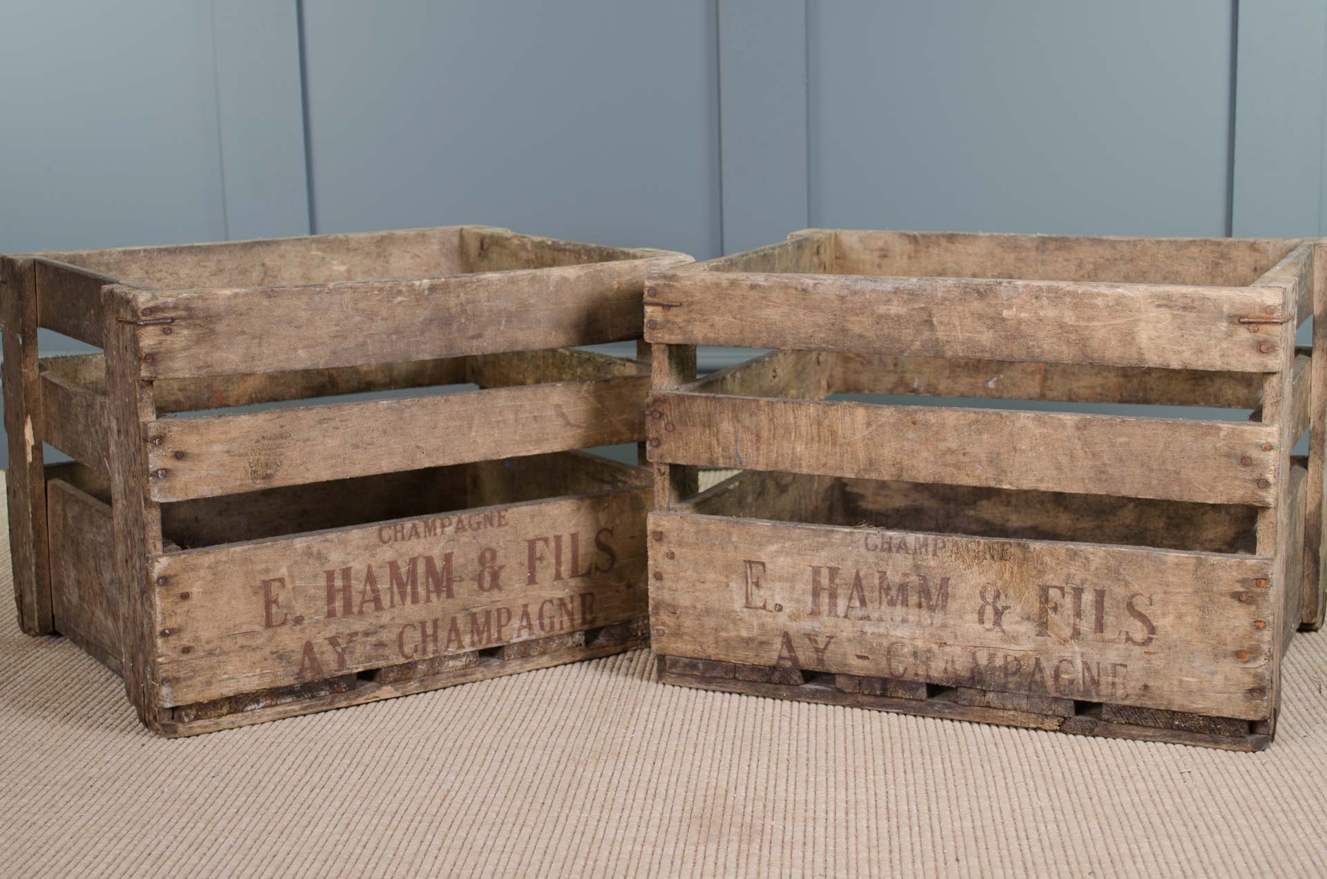 French champagne crates