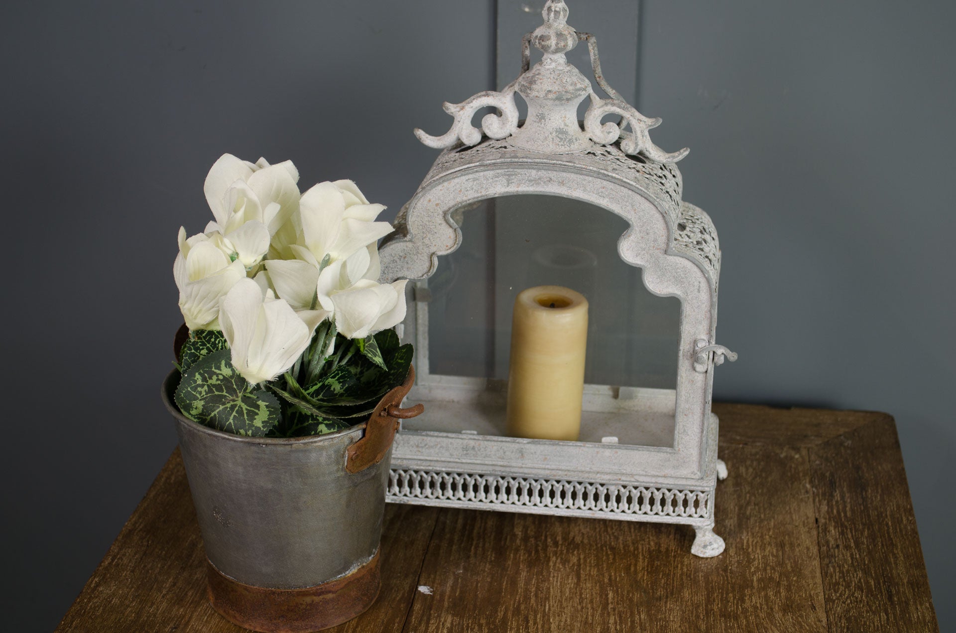 Glass lantern terrarium - Rusty or Zinc