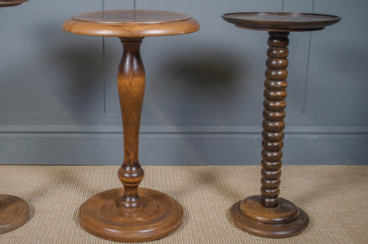 French turned pedestal tables in different styles