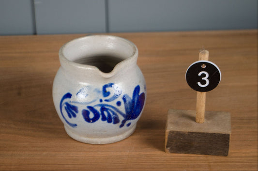 Traditional cobalt blue decorated German salt glaze jug