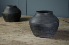 black clay pot