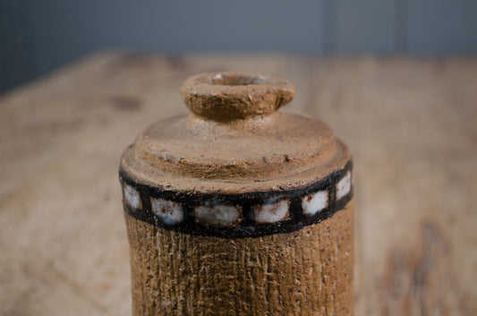 Rustic antique French pottery styled on wooden table
