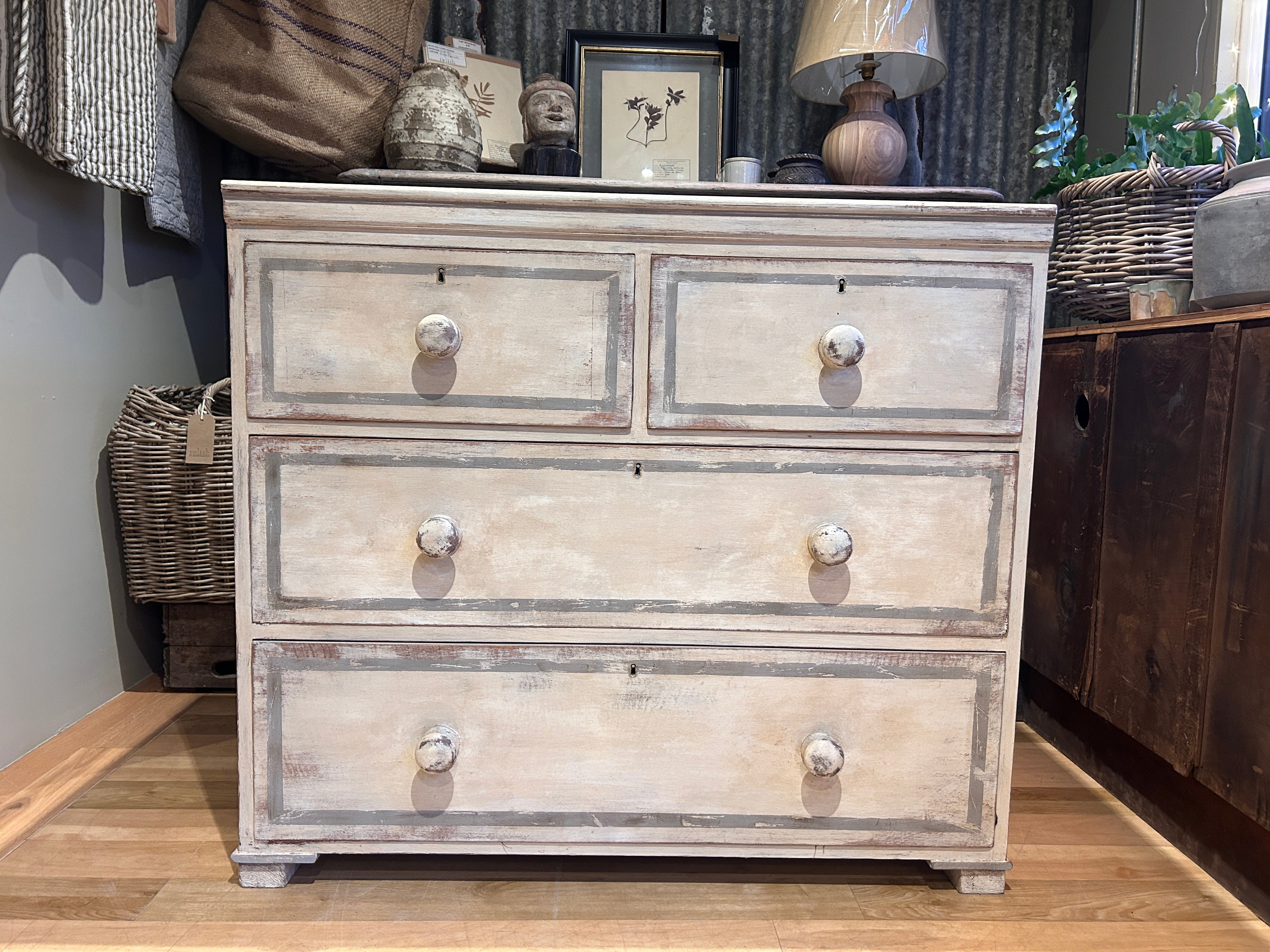 ANTIQUE HAND PAINTED CHEST