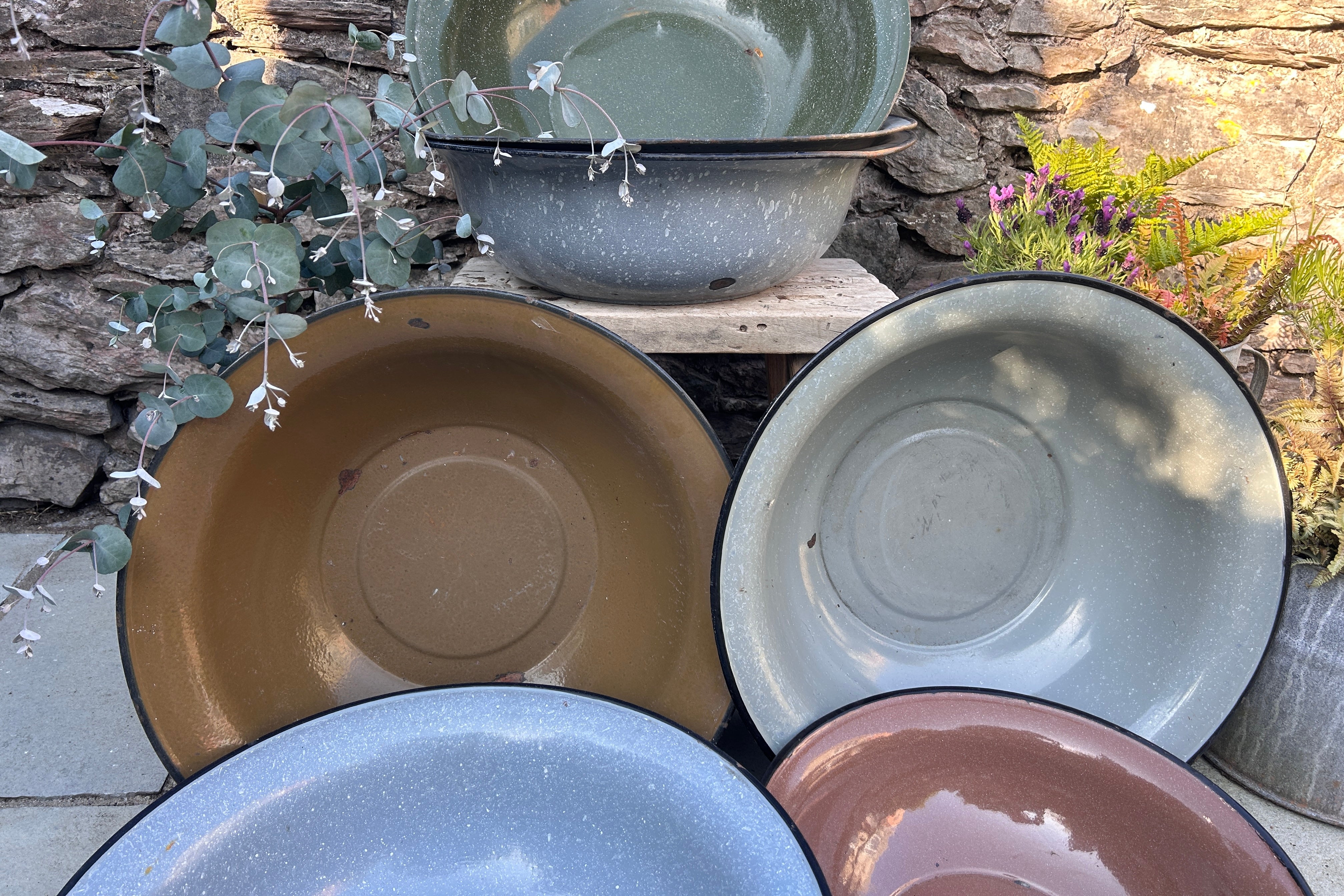 Vintage enamel bowls
