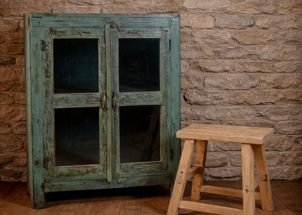 Antique Indian Glazed Cupboard