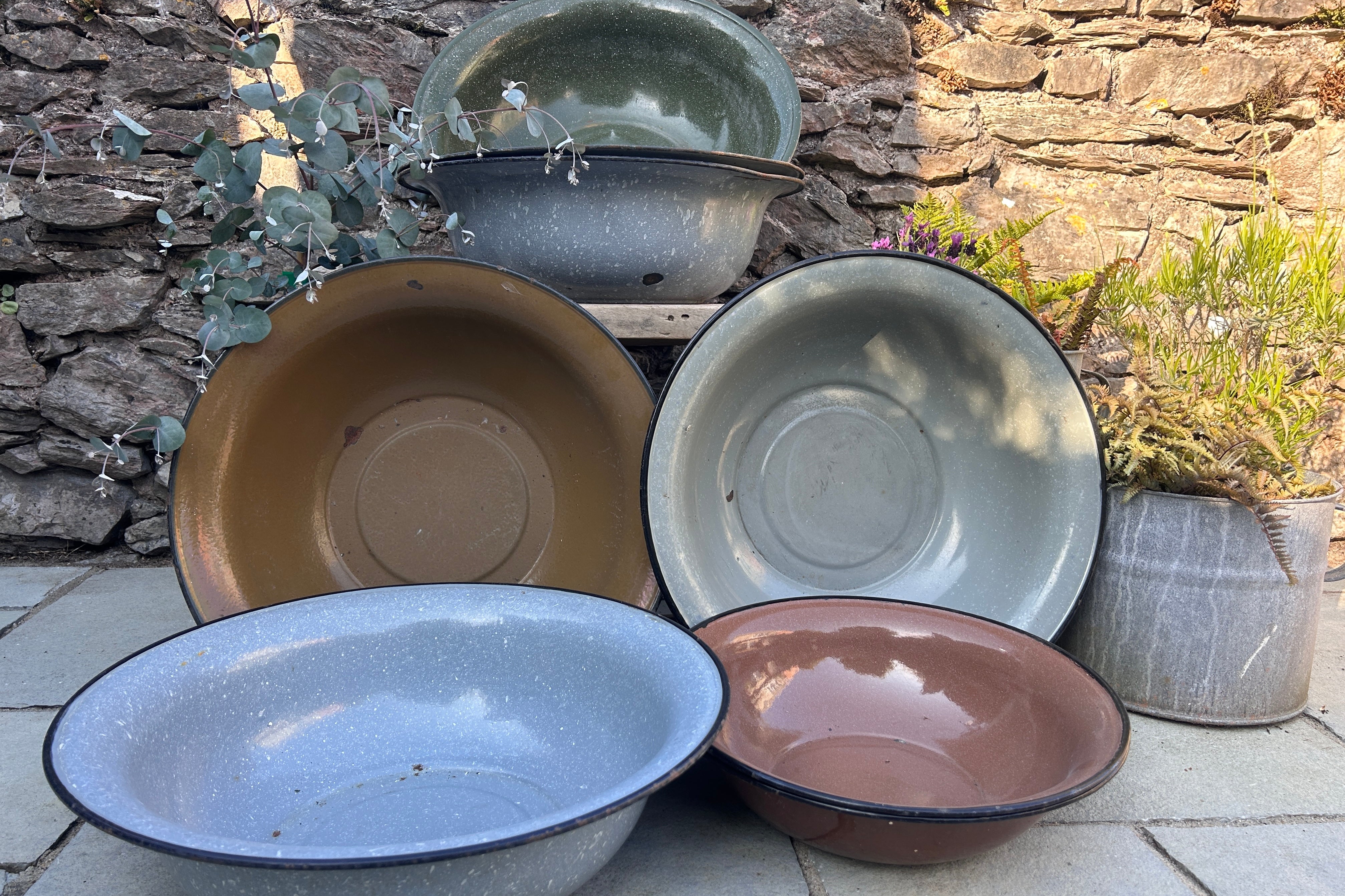 Vintage enamel bowls