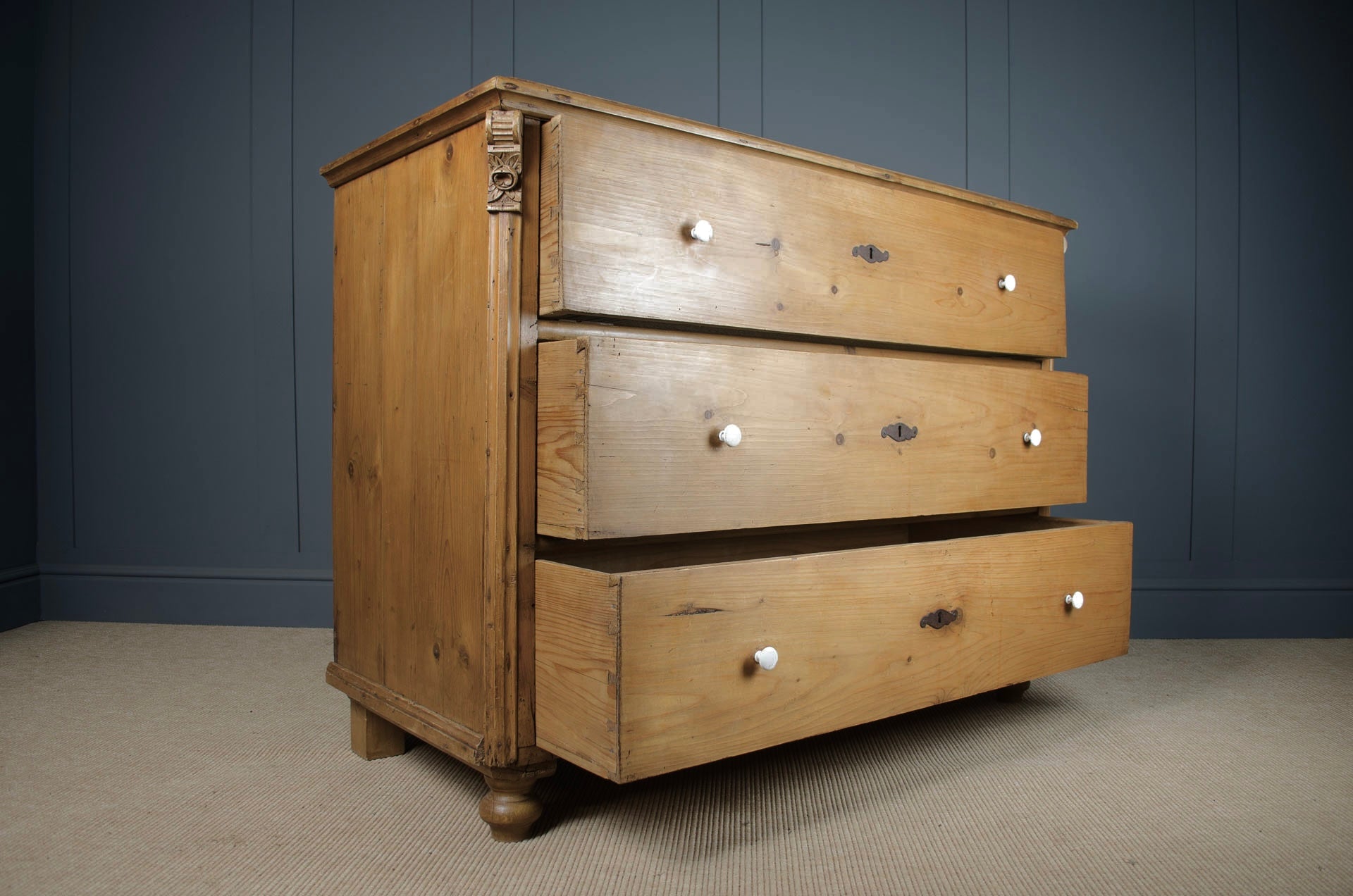 European pine drawers