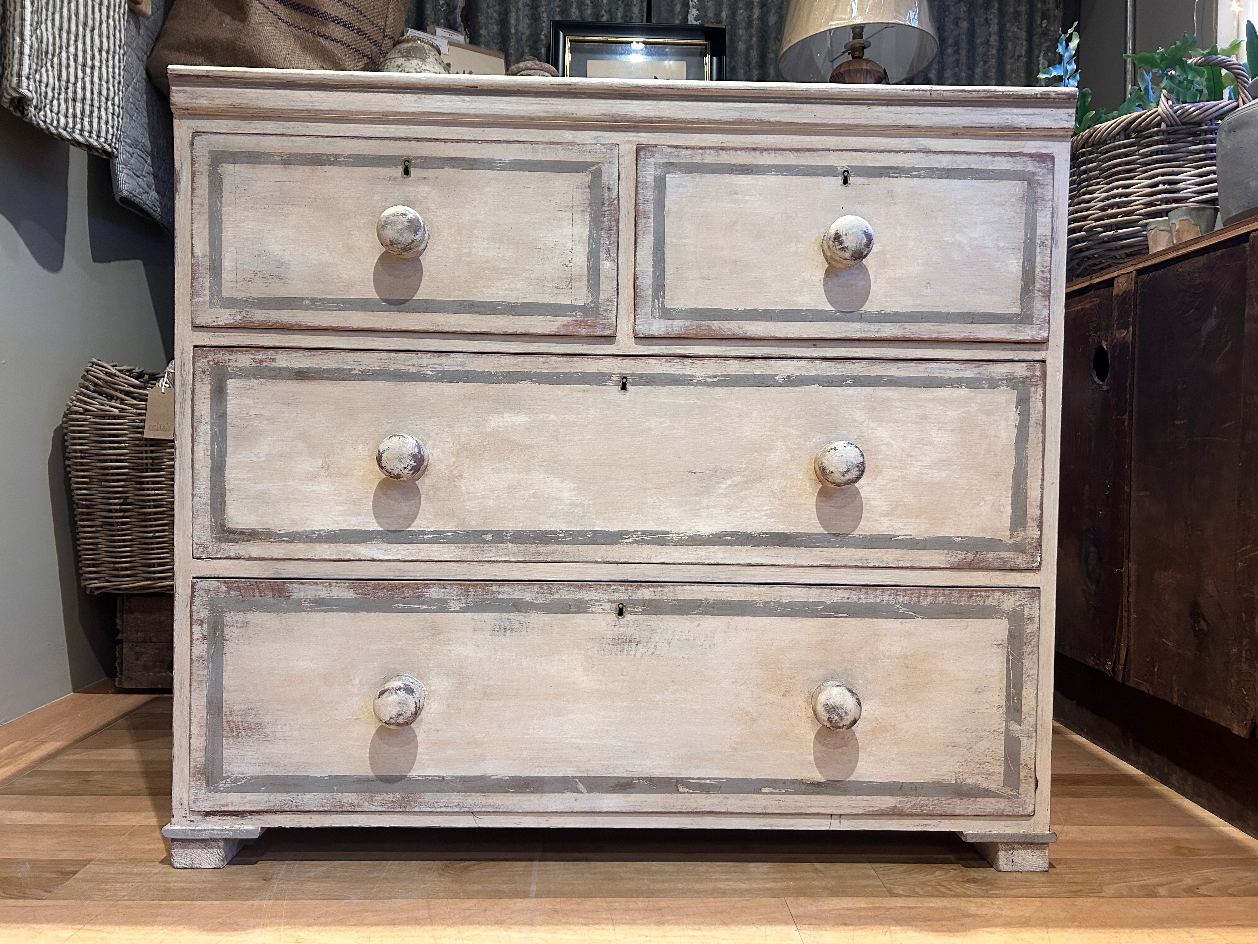 ANTIQUE HAND PAINTED CHEST