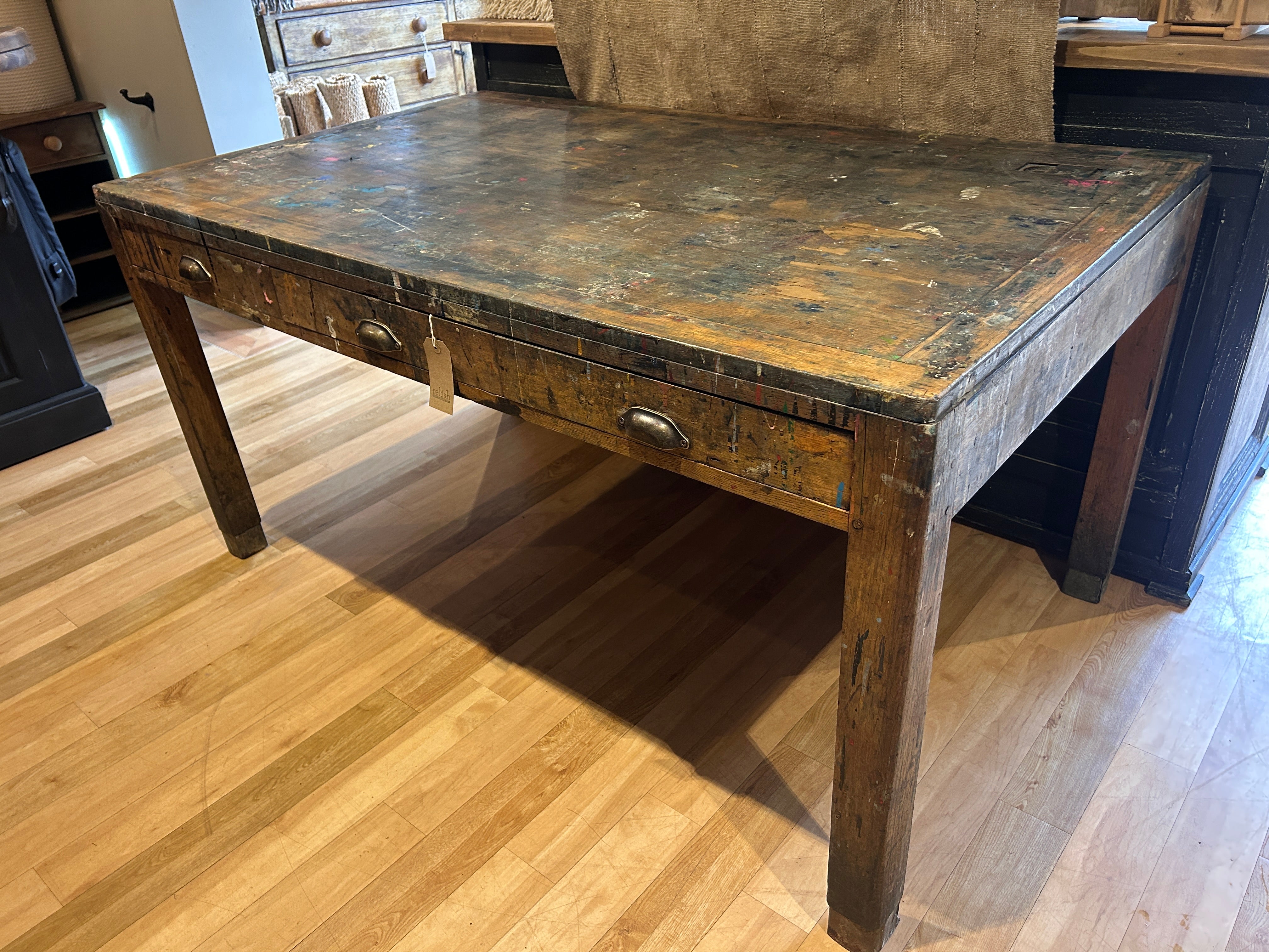 Vintage school art table