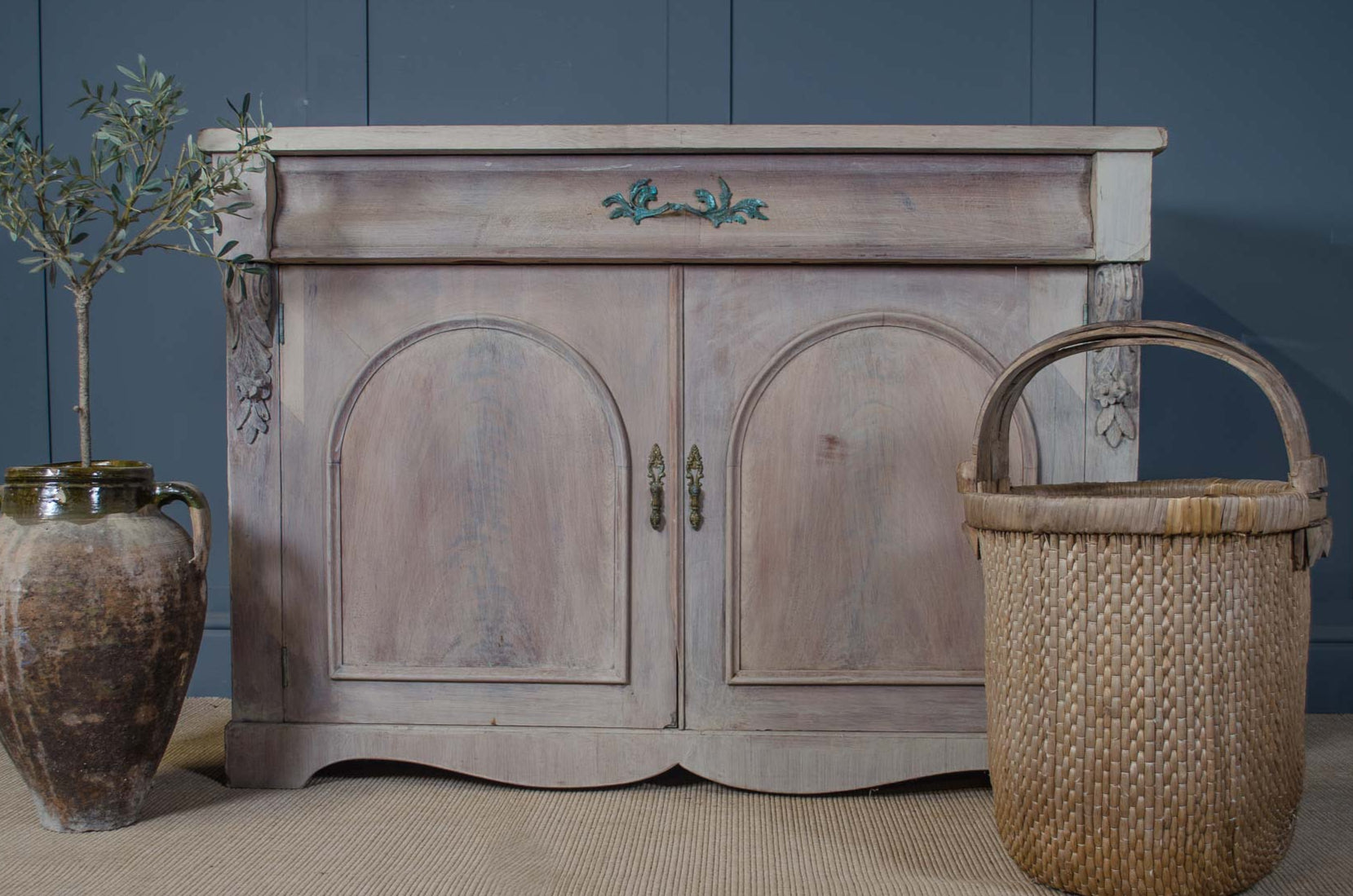 A stunning Victorian Gustavian-style bleached chiffonier sideboard. This piece features a shelved cupboard below, perfect for storage, with a single drawer abov