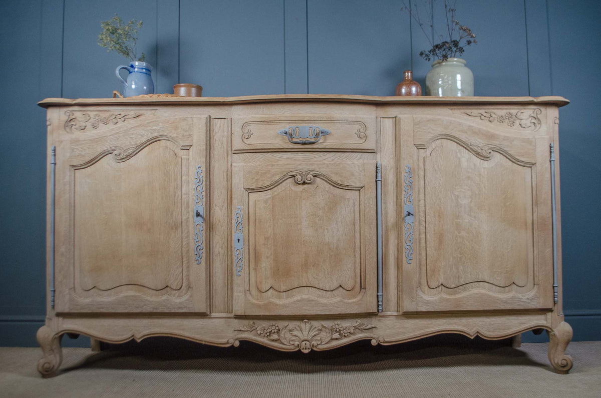 Large French oak storage cupboard with drawer and internal shelf