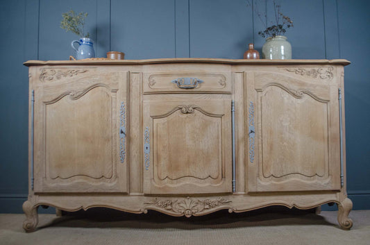 Large French oak storage cupboard with drawer and internal shelf