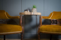 Pair of Edwardian velvet chairs