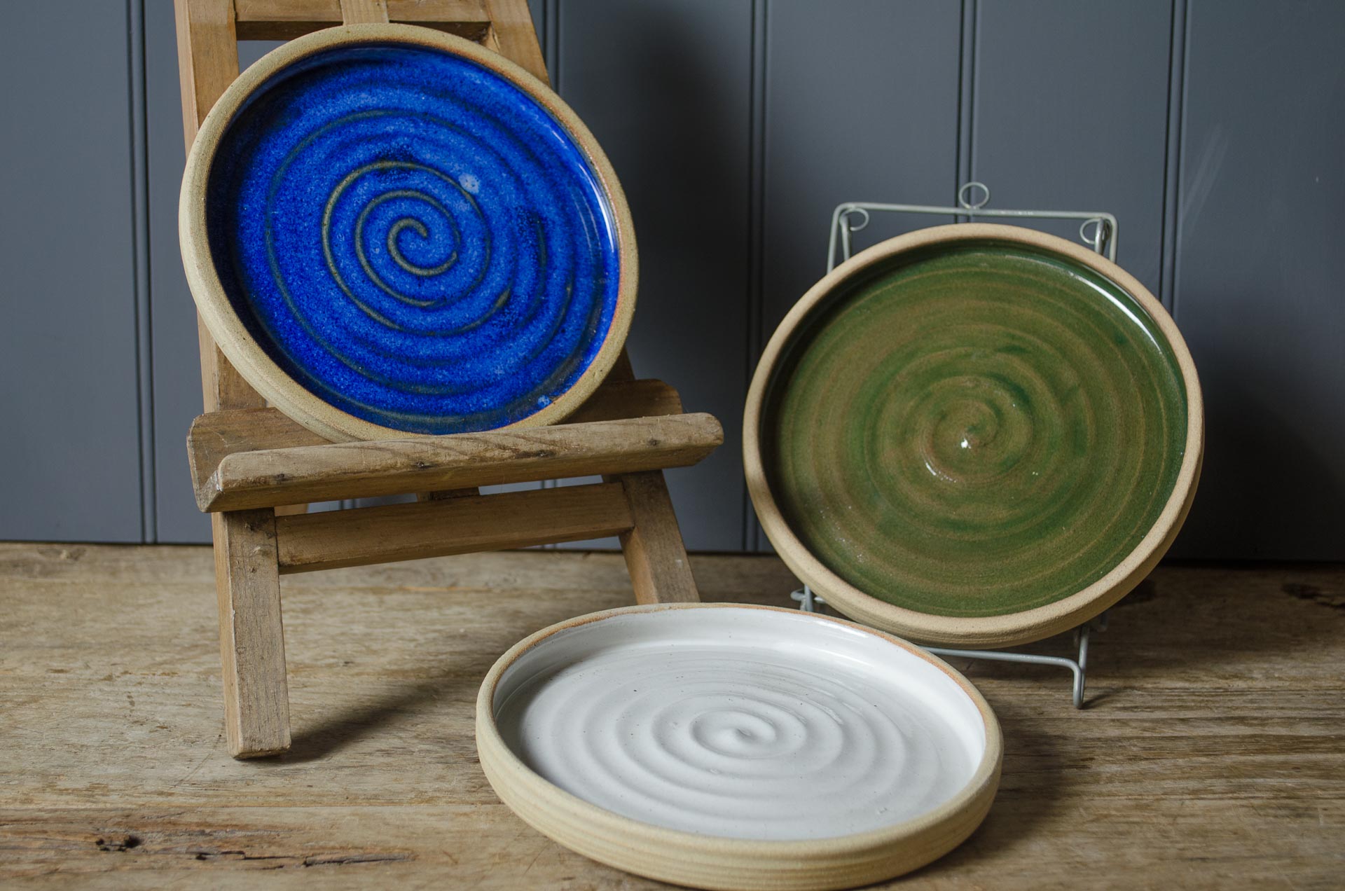 
hand thrown cake plates