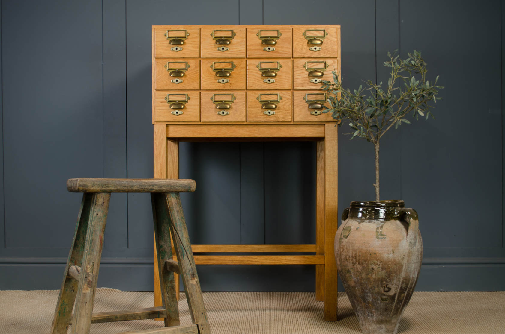 Bank of drawers on stand