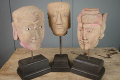 antique burmese puppet heads