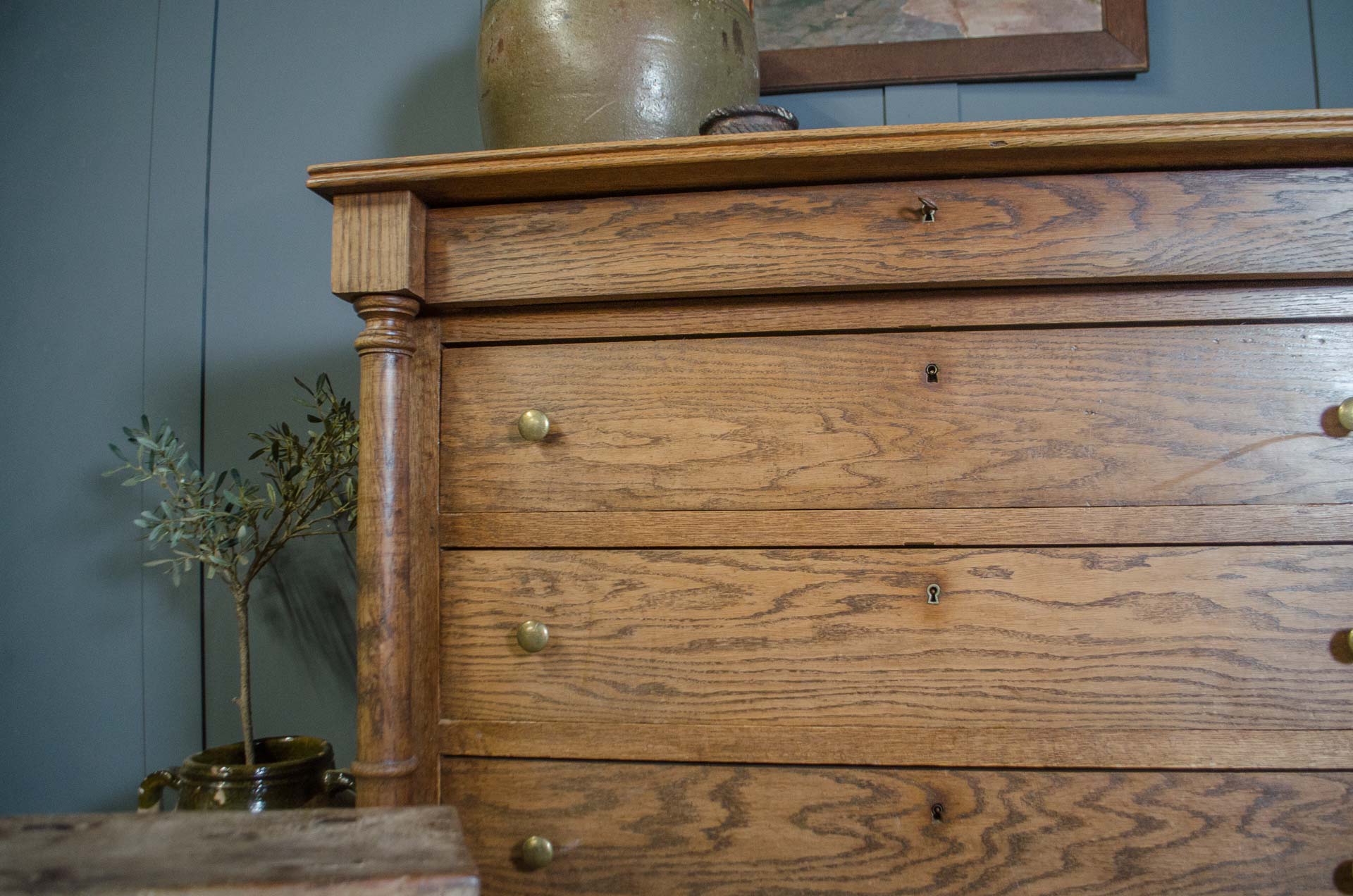 
Antique French commode with four drawers and hidden fifth drawer