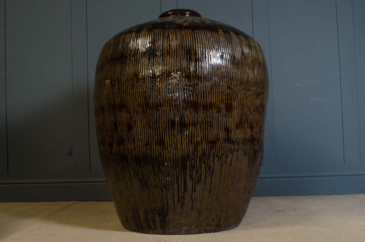
Large 1940s Chinese rice wine storage jar from Shanxi province