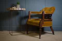 Pair of Edwardian velvet chairs