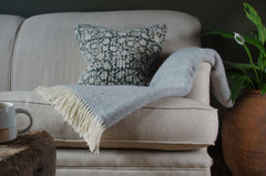grey herringbone wool blanket