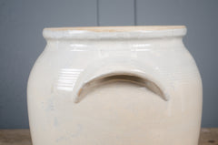 Large French Grey Glazed Stoneware Confit Jar