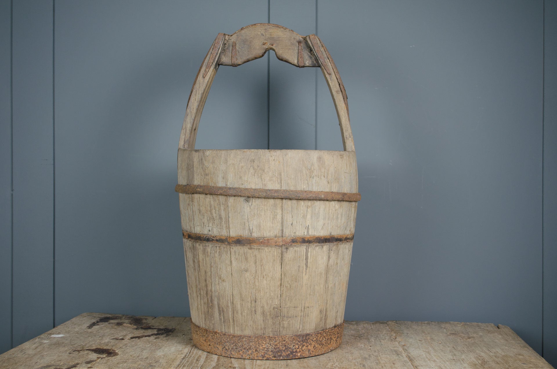 
antique well bucket