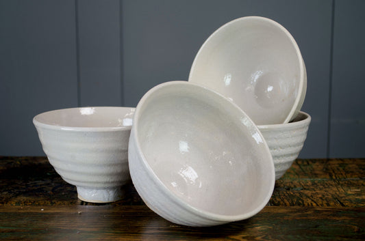 neptune crackle glazed white serving dish
