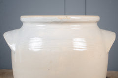 Large French Grey Glazed Stoneware Confit Jar
