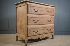Rustic French oak chest with decorative iron handles and cabriole legs