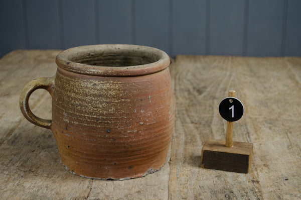 french plant pot on rustic wood table