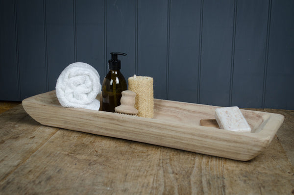 rustic bath tray