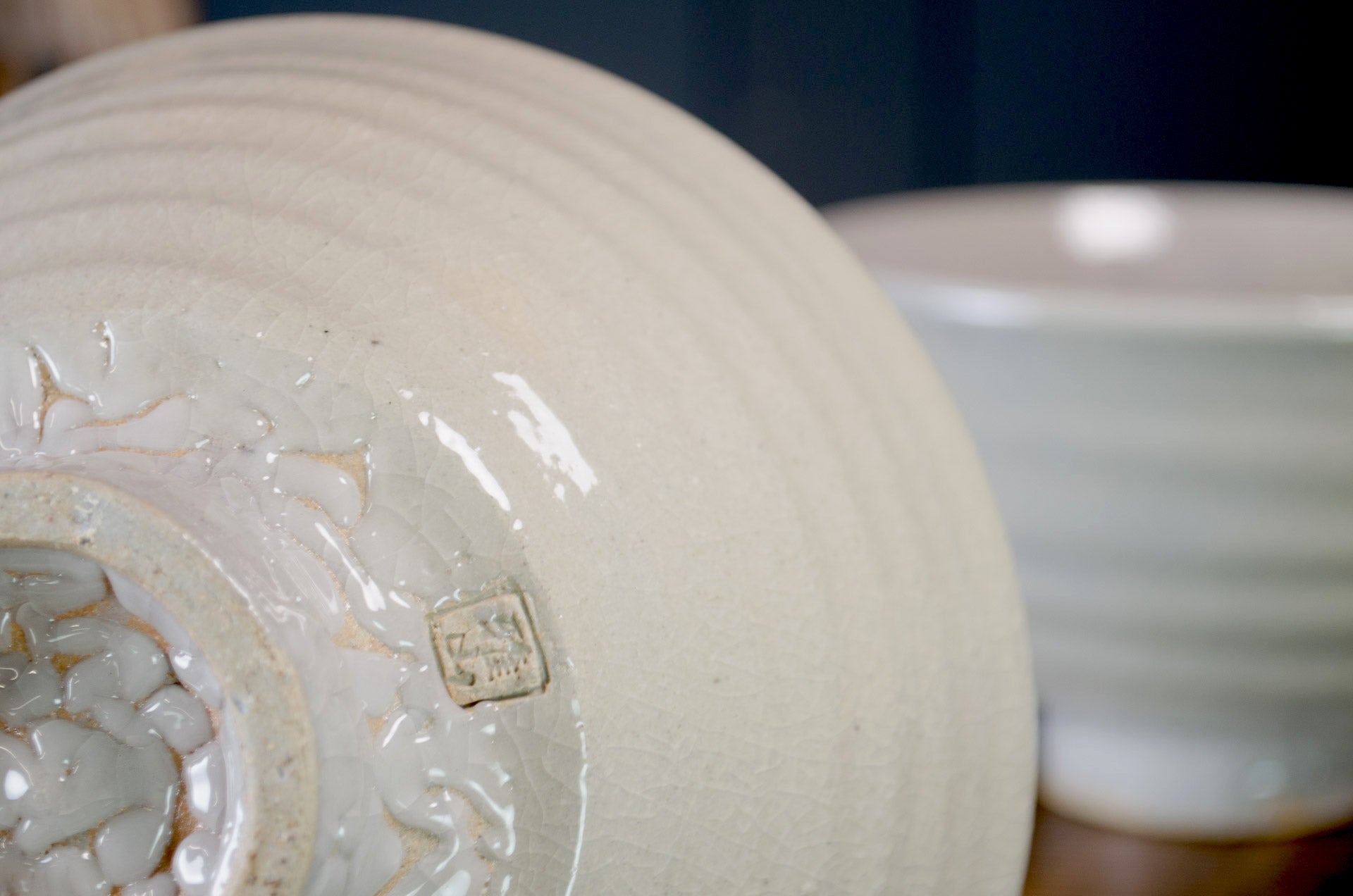 Japanese crackle glazed ramen bowl