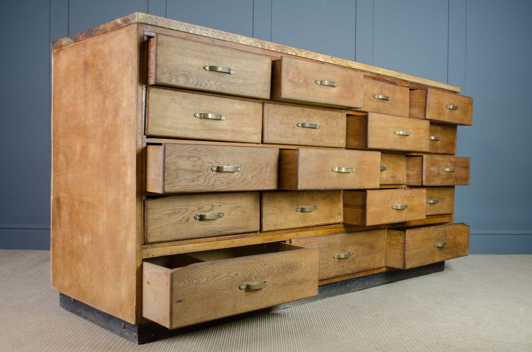 haberdashery kitchen island in antique interior