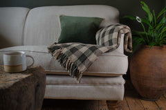 Recycled cotton checked blanket - Various colours