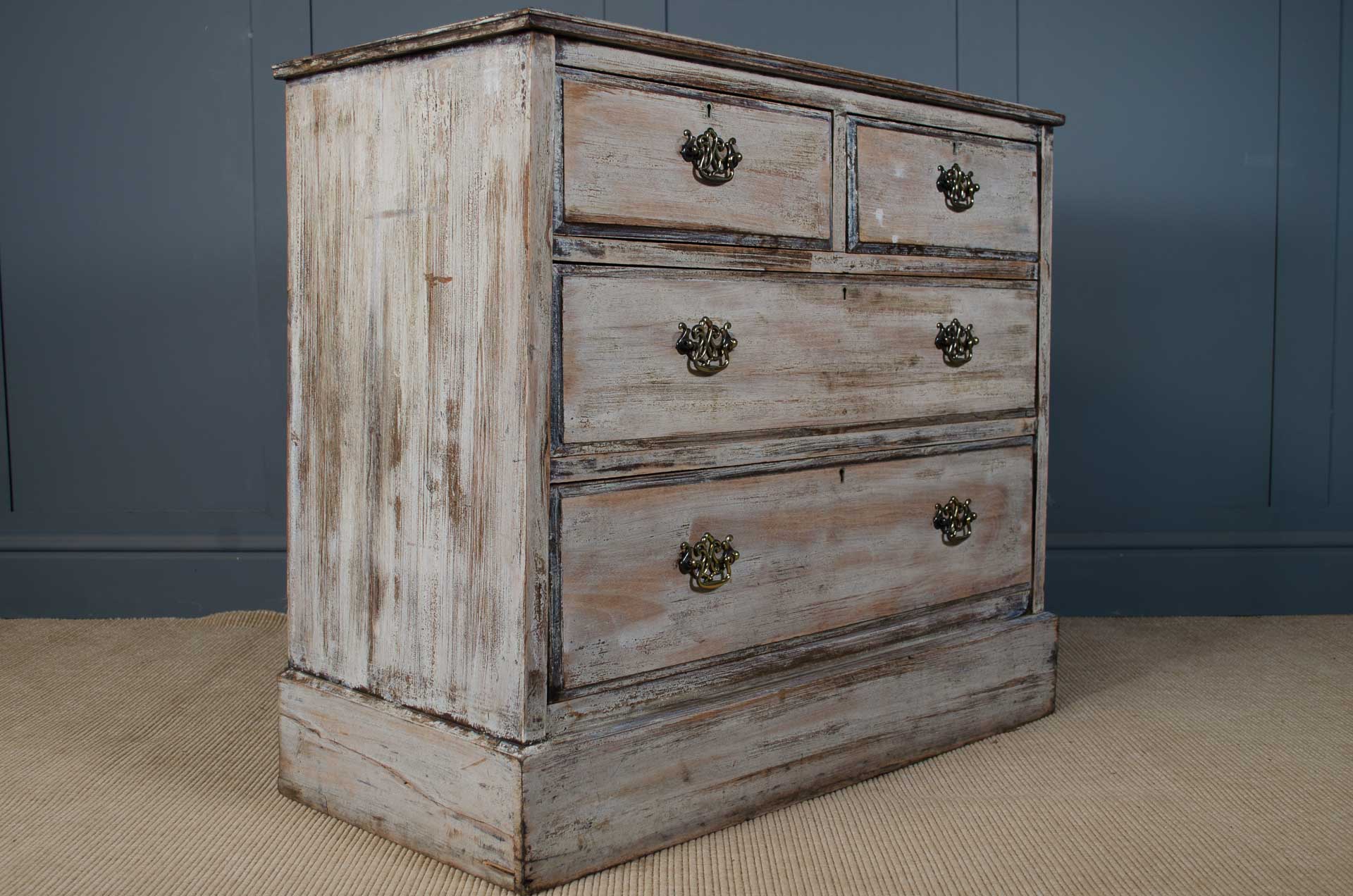 french bleached antique chest of drawers