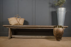 Solid oak antique bench for interior or covered exterior use