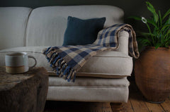 Recycled cotton checked blanket - Various colours