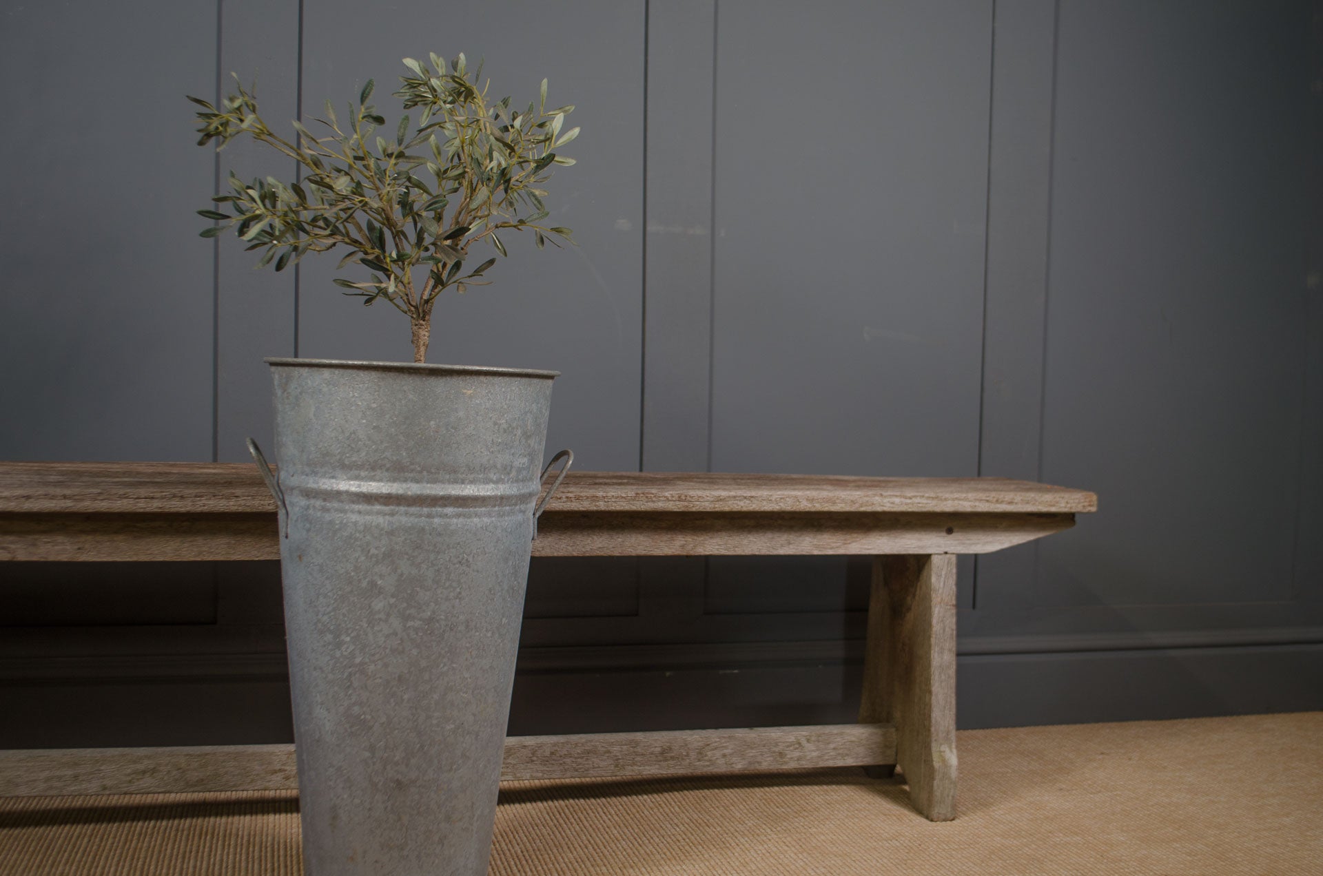 Reclaimed French metal planters for garden and interior styling

