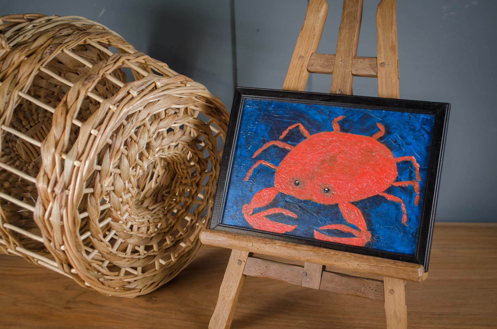
Small Original Crab Oil Painting