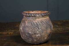 antique black clay pot