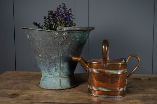 Verdigris Copper Bucket – Vintage Garden Planter