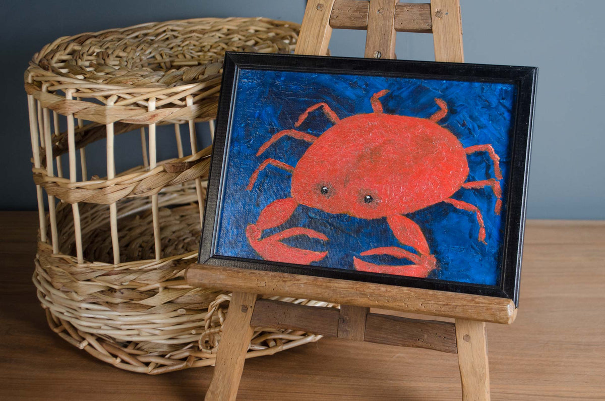 Small Original Crab Oil Painting