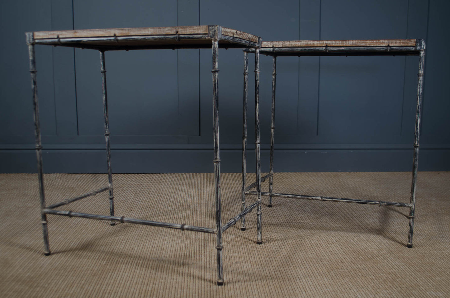 faux bamboo side tables