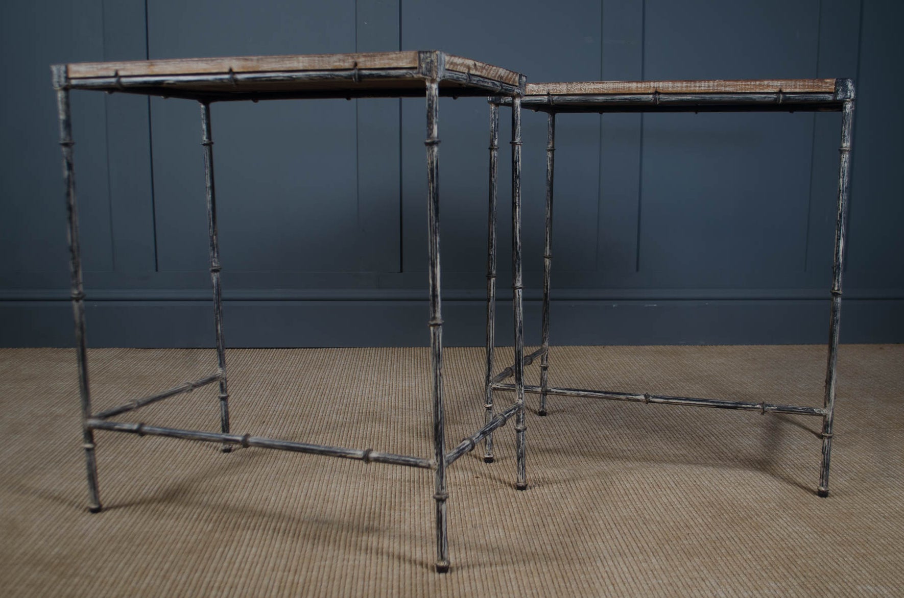 
faux bamboo side tables