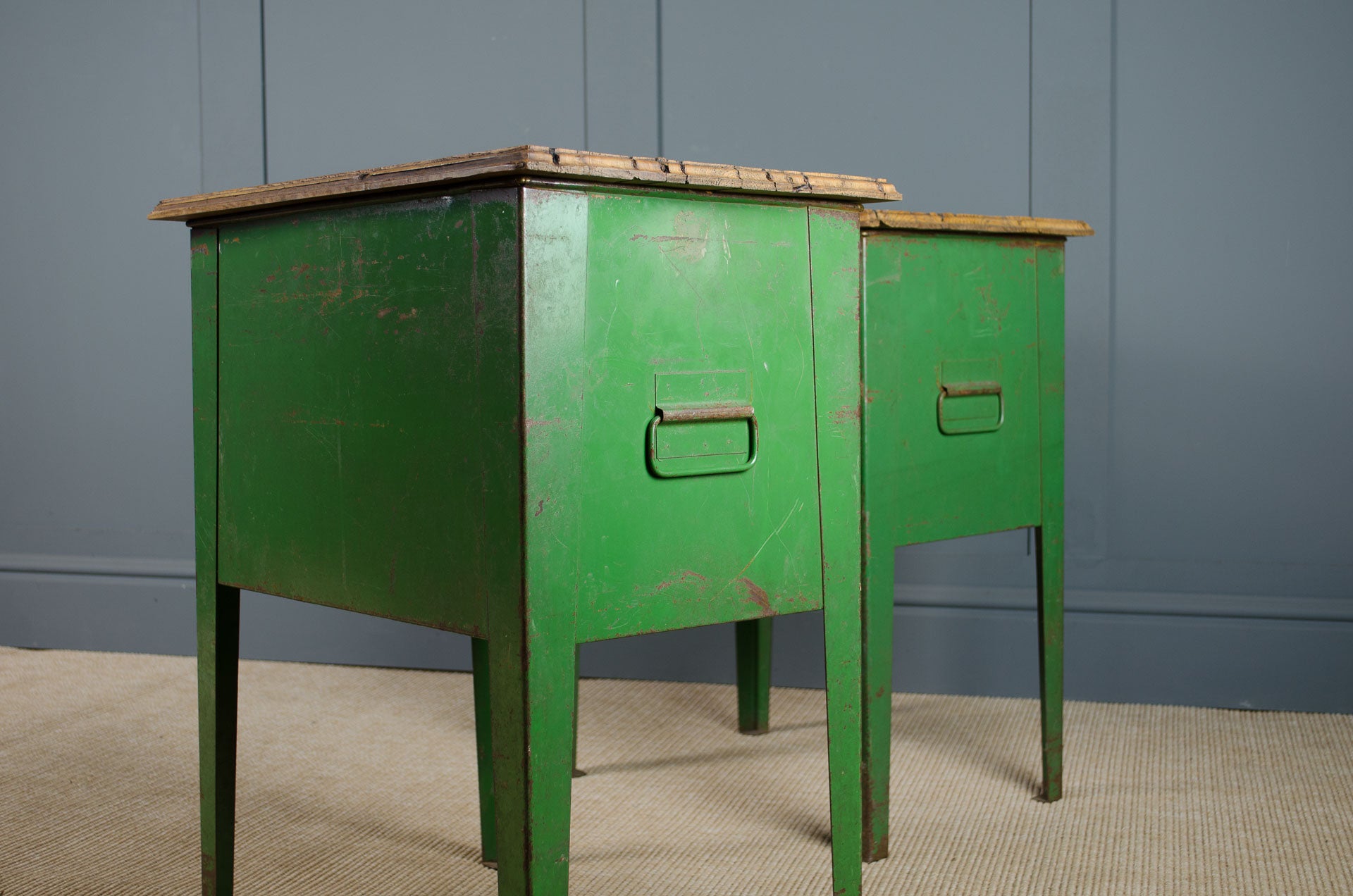 industrial bedside tables green