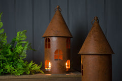 rusty lantern candle holder for garden